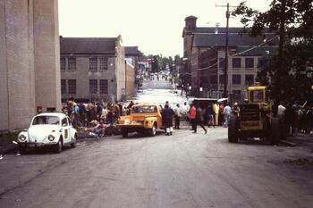 Flooded street in 1972 Auburn