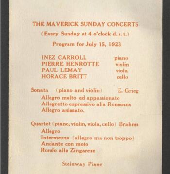 Maverick Sunday Concerts Programs