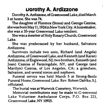 Greenwood Lake Public Library Obituary Files